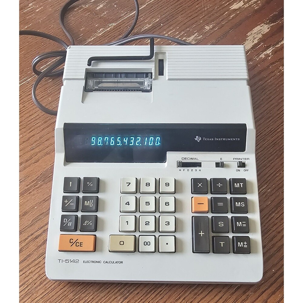 Vintage Texas Instruments TI-5142 Calculator Electronic Printing Machine Tested